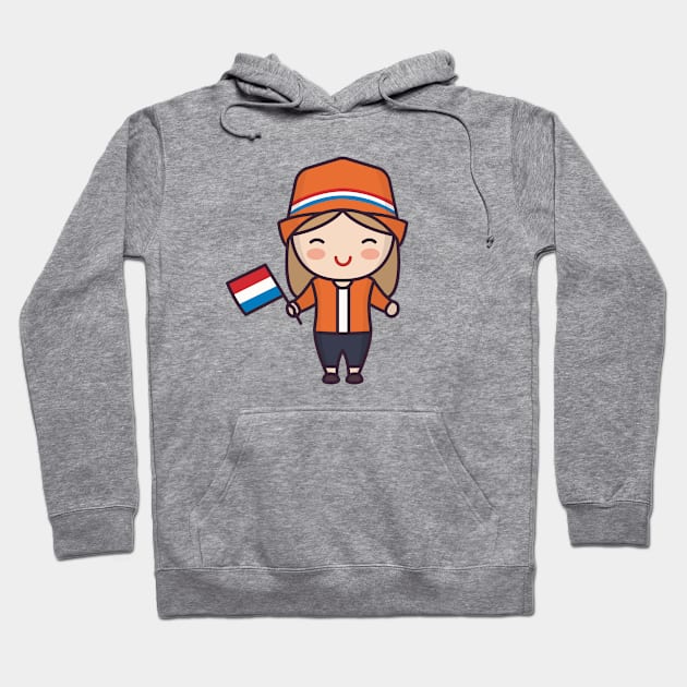 Cute Patriotic Dutch Girl Hoodie by SLAG_Creative